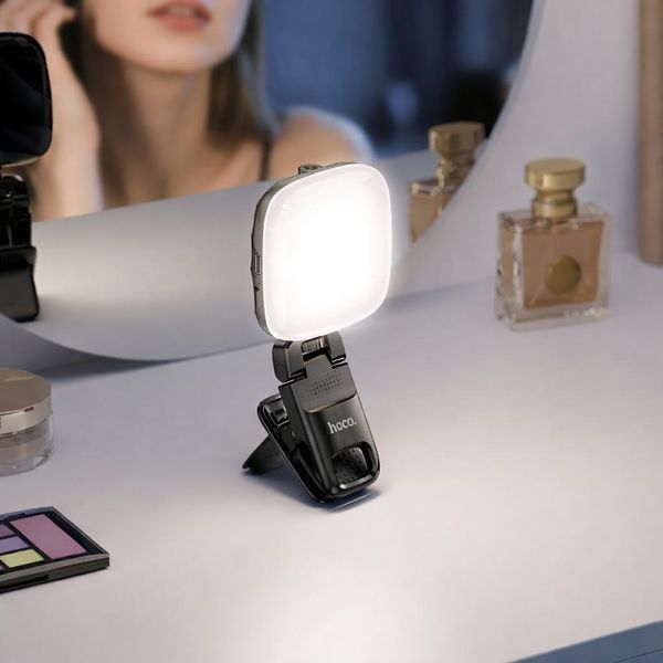 Портативная LED лампа с прищепкой 300 мАч, USB, 14.4х7х5.3 см, Hoco K29 / Лампа для видеосъемки / Мини лампа / Светодиодная лампа 234587182 фото