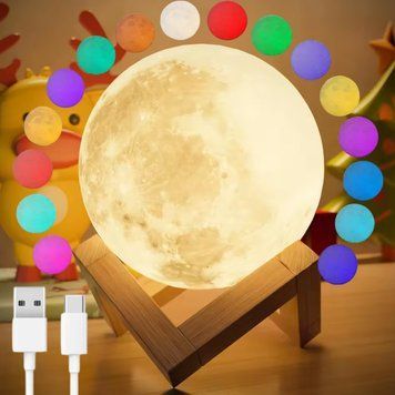 Настольный светильник Луна 10,5см, с USB, Magic 3D Moon / Лампа луна / Светильник ночник детский / Ночник луна 12346093201 фото