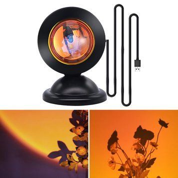 Проекционная лампа Закат солнца от USB, Sunset Lamp / Проекционный светильник 234575891 фото