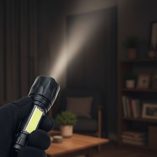 Акумуляторний ліхтар ручний XPE + COB, USB, WN-601 / Світлодіодний ліхтарик / Ручний LED ліхтарик 234591467 фото
