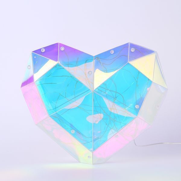 Ночник 3D сердца с эффектом голограммы, 20 см, от батареек и USB / Голографическое сердце с подсветкой / Светильник сердце 234587432 фото