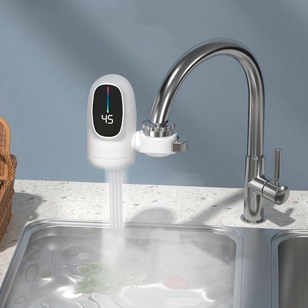 Проточный водонагреватель на кран с LCD экраном, 35-50&deg;C / Бойлер на кран / Насадка на кран для кухни 234566996 фото
