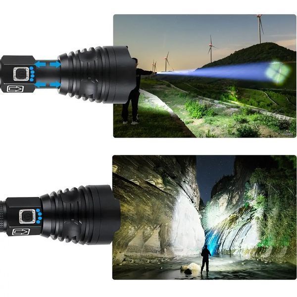 Мощный ручной фонарик на аккумуляторе + USB зарядка BL 601 P90 / Светодиодный фонарь 234562991 фото