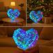 Ночник 3D сердца с эффектом голограммы, 20 см, от батареек и USB / Голографическое сердце с подсветкой / Светильник сердце 234587432 фото 2