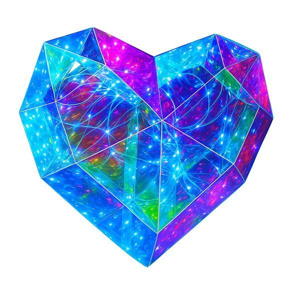 Ночник 3D в виде сердца с эффектом голограммы, 25 см, от батареек и USB / Голографическое сердце с подсветкой / Светильник сердце 23458743201 фото