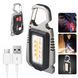 Мини фонарь брелок с USB и карабином, 8 LED, Серый / Портативный светодиодный фонарик на ключи 234568980 фото 1