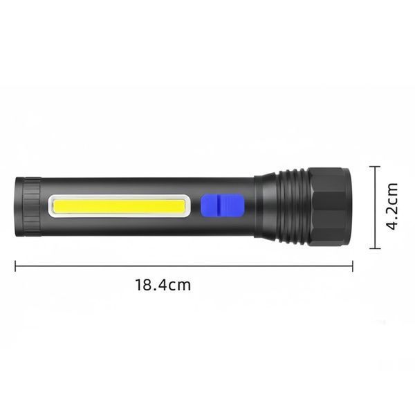 Ручний ліхтар акумуляторний із зумом, від USB, Bailong CB-C12-P50-COB / Світлодіодний ліхтар / Акумуляторний ліхтарик / Ліхтар LED 234590630 фото
