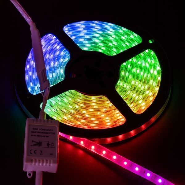 LED лента от сети, 5м + пульт и блок питания / Светодиодная лента / Подсветка для комнаты / Самоклеющаяся лента 234586885 фото