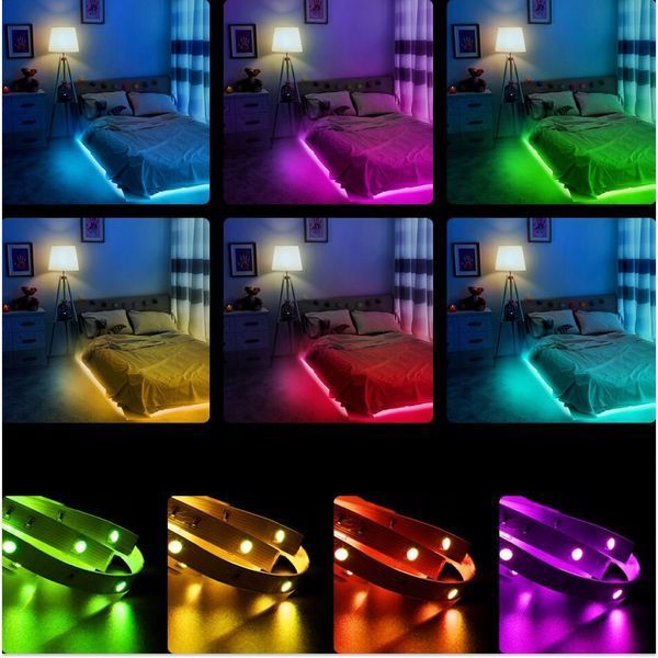 Світлодіодна стрічка 5м, від USB, Bluetooth + пульт, BL-5V-USB / Багатокольорова LED стрічка / Лед стрічка / Підсвітка в кімнату 234581821 фото