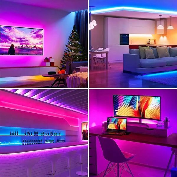 Світлодіодна стрічка 5м, від USB, Bluetooth + пульт, BL-5V-USB / Багатокольорова LED стрічка / Лед стрічка / Підсвітка в кімнату 234581821 фото