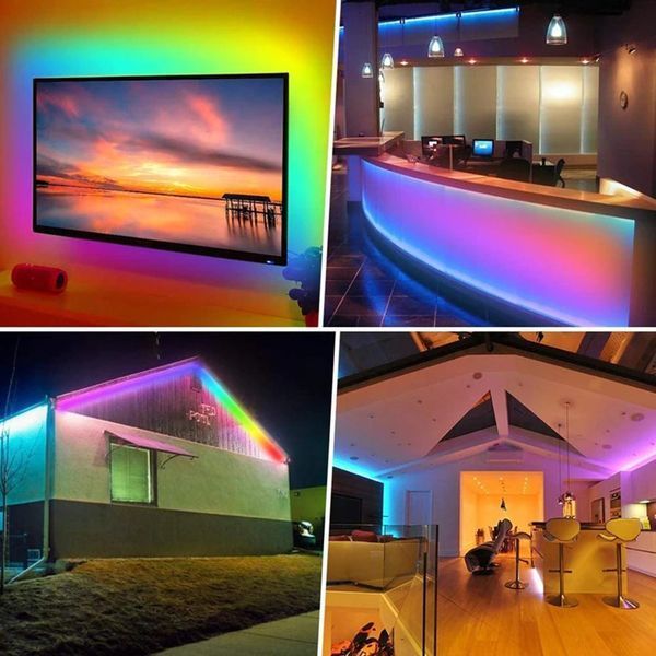 Світлодіодна стрічка 5м, від USB, Bluetooth + пульт, BL-5V-USB / Багатокольорова LED стрічка / Лед стрічка / Підсвітка в кімнату 234581821 фото