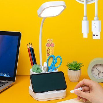 Настільна лампа на акумуляторі 10 Вт, 3 режими, USB, BL-1957 / Світлодіодна лампа на гнучкій ніжкці / LED-лампа настільна 234587286 фото