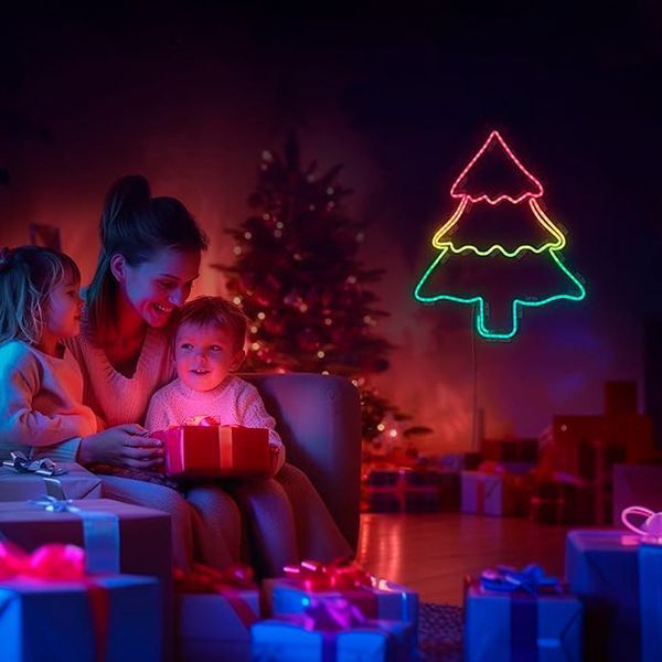 Неонова стрічка світлодіодна 5 м, LED NEON, 12V-220V, Різнокольоровий / RGB стрічка / Світлодіодне RGB підсвічування силіконове 234584220 фото
