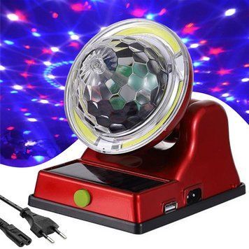 Дискошар з LED ліхтарем, на сонячній батареї, USB, 360 Energy 3888B / Лампа - диско куля для дому 234570517 фото