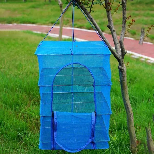 Складна сітка для сушіння риби (65x50x50см), 3 яруси / Підвісна сушарка для овочів та фруктів 234580757 фото