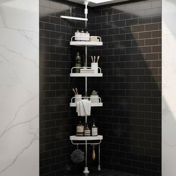Угловая полка для ванной 4 яруса (320х33 см), до 16кг, Multi Corner Shelf GY-18 / Телескопическая полка в ванну 12345998302 фото