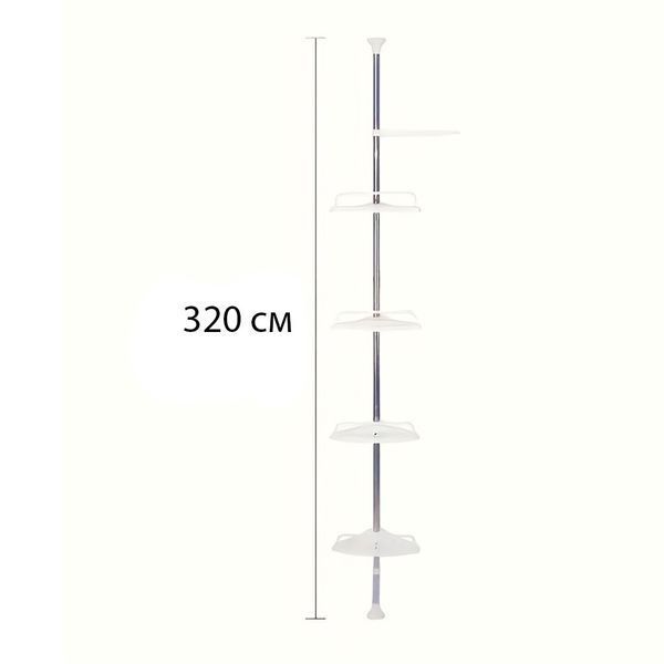Угловая полка для ванной 4 яруса (320х33 см), до 16кг, Multi Corner Shelf GY-18 / Телескопическая полка в ванну 12345998302 фото