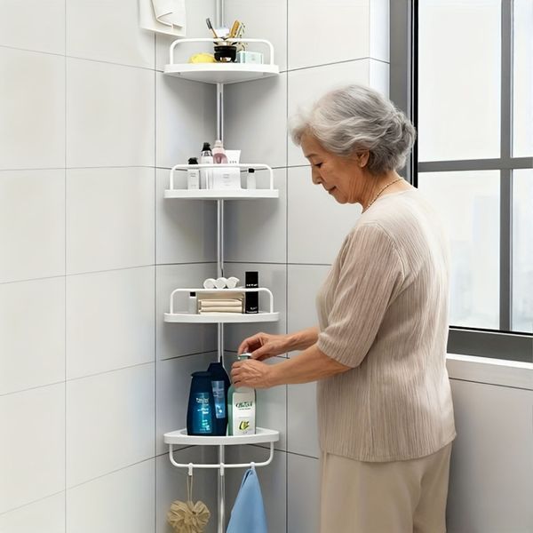 Угловая полка для ванной 4 яруса (320х33 см), до 16кг, Multi Corner Shelf GY-18 / Телескопическая полка в ванну 12345998302 фото