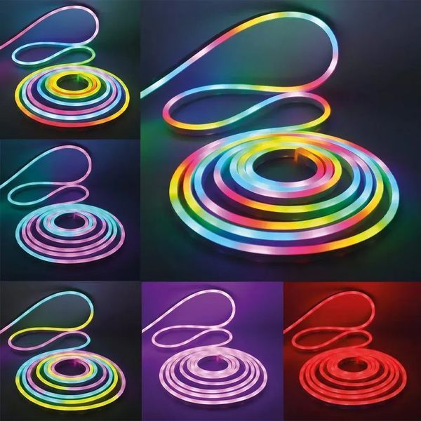 Умная неоновая лента, от USB, 3м, Bluetooth + пульт / Гибкая RGB лента / Светодиодная лента неон / LED лента 234583494 фото